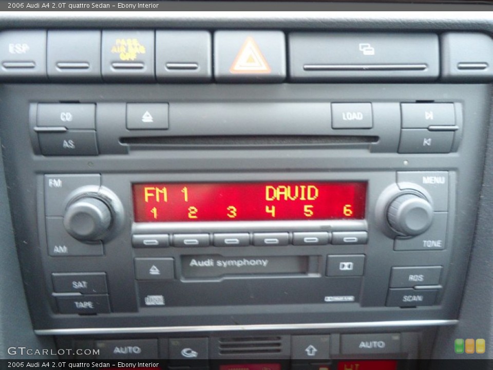 Ebony Interior Audio System for the 2006 Audi A4 2.0T quattro Sedan #60649859