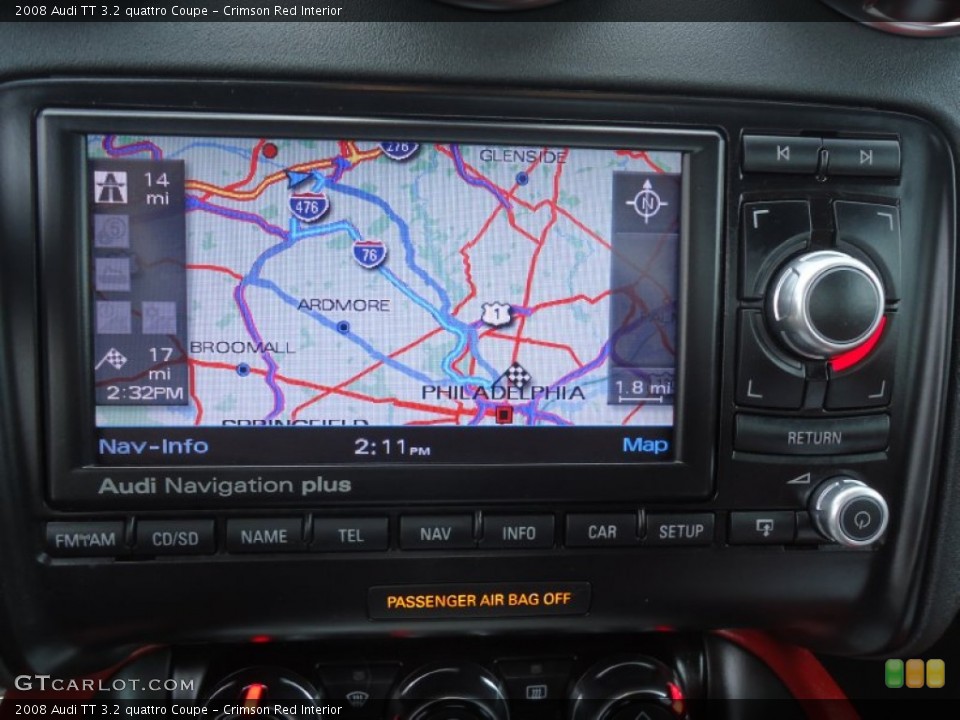 Crimson Red Interior Navigation for the 2008 Audi TT 3.2 quattro Coupe #60650252