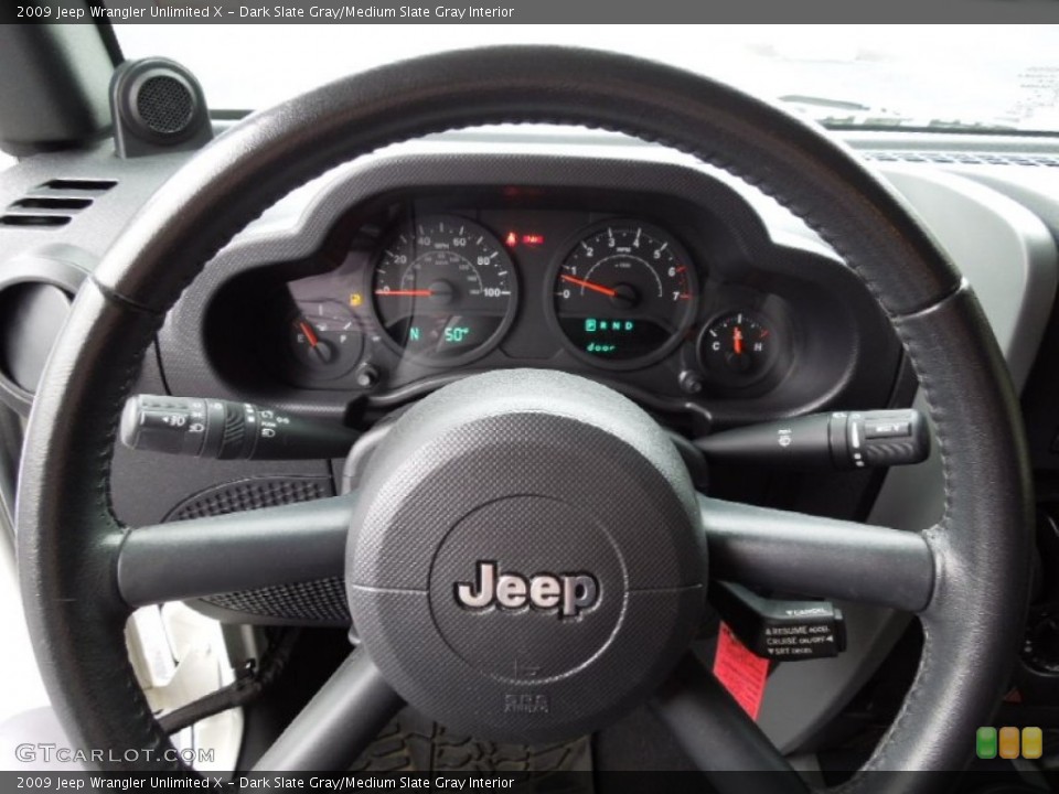 Dark Slate Gray/Medium Slate Gray Interior Steering Wheel for the 2009 Jeep Wrangler Unlimited X #60661674