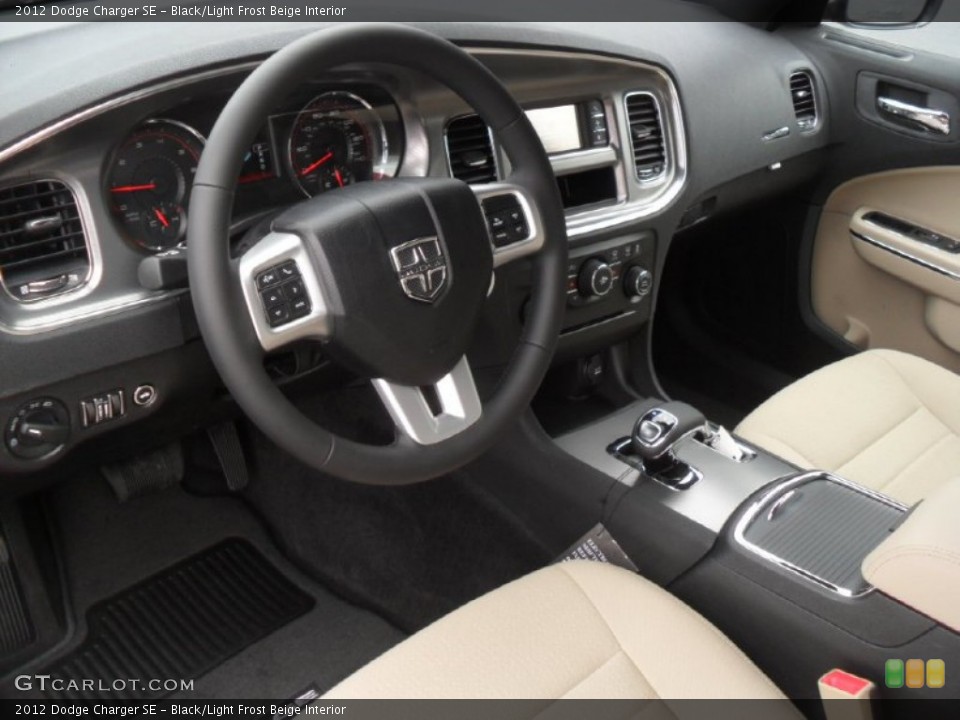 Black/Light Frost Beige Interior Prime Interior for the 2012 Dodge Charger SE #60663173