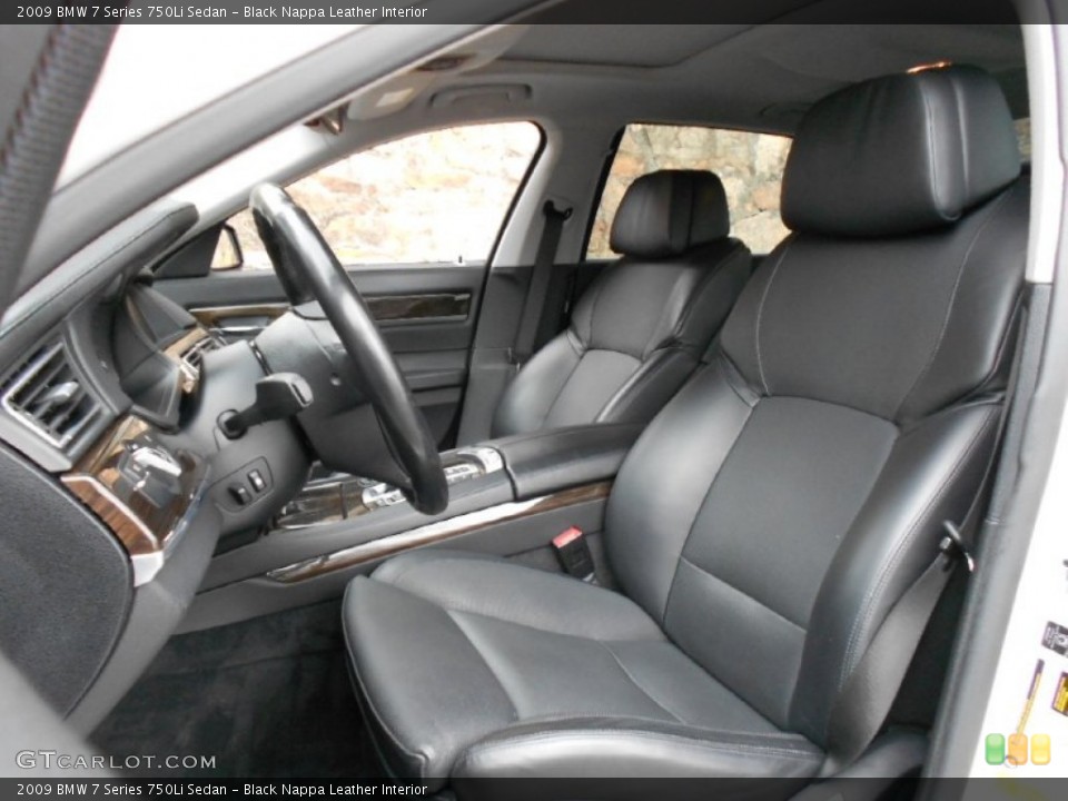 Black Nappa Leather Interior Front Seat for the 2009 BMW 7 Series 750Li Sedan #60675509