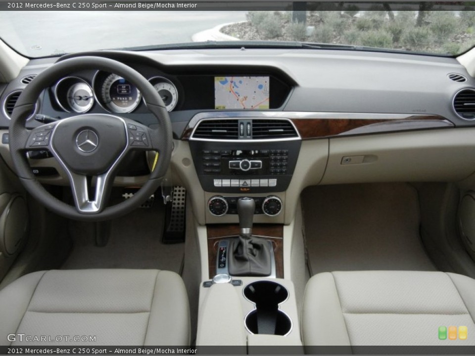 Almond Beige/Mocha Interior Dashboard for the 2012 Mercedes-Benz C 250 Sport #60679481