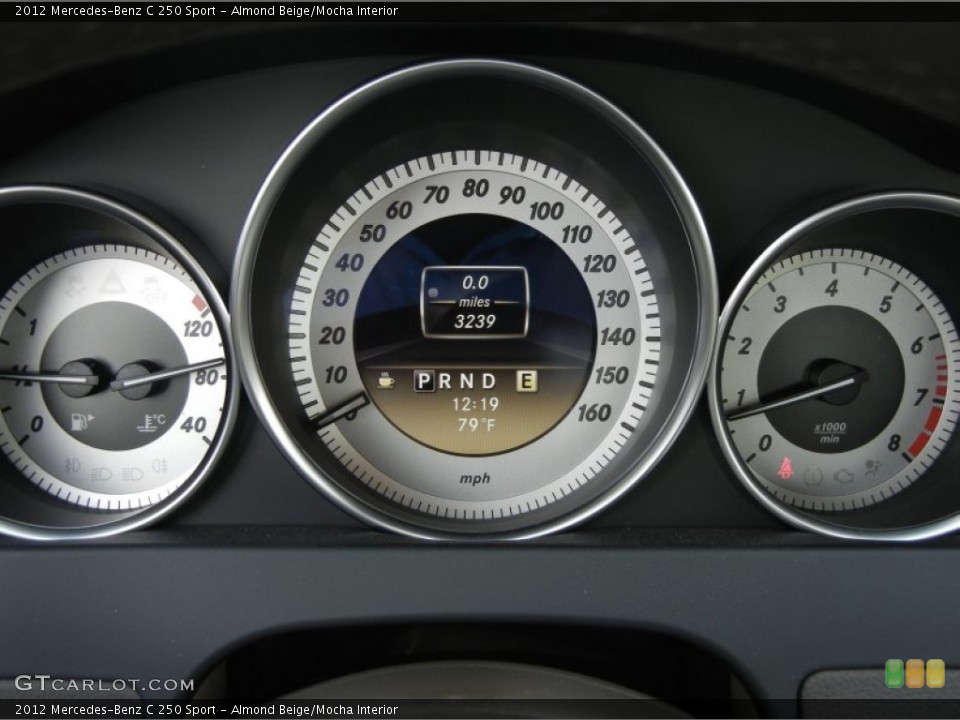 Almond Beige/Mocha Interior Gauges for the 2012 Mercedes-Benz C 250 Sport #60679499