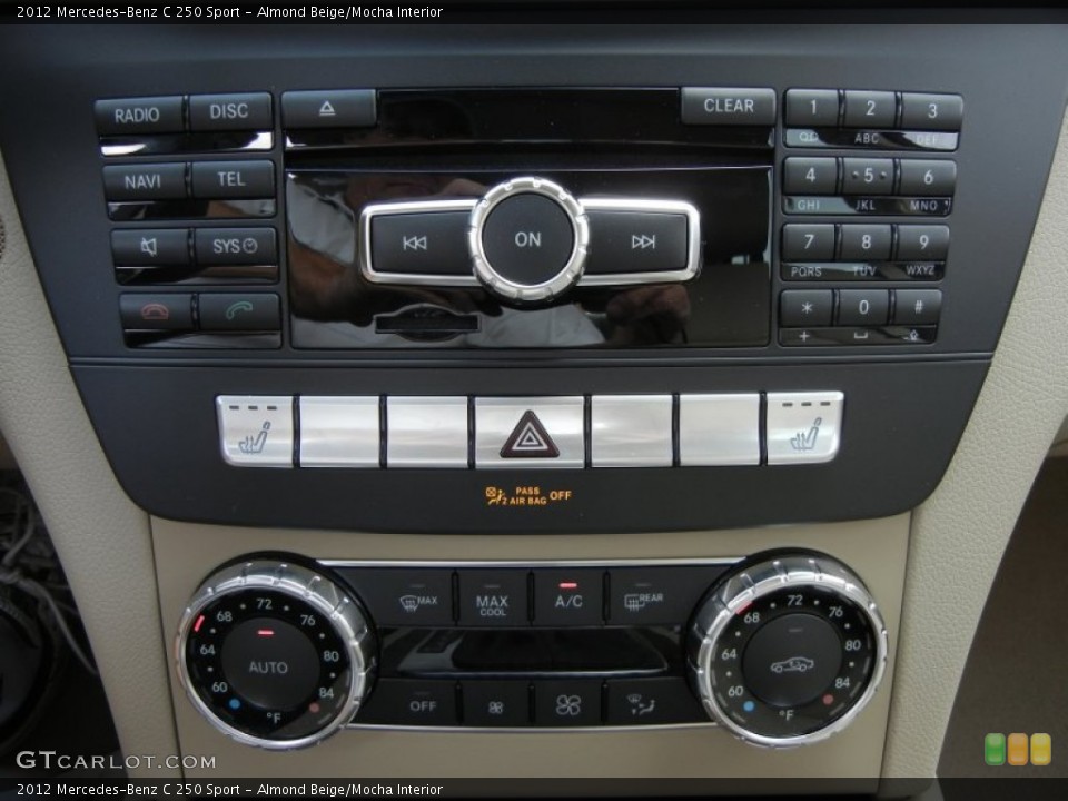 Almond Beige/Mocha Interior Controls for the 2012 Mercedes-Benz C 250 Sport #60679511