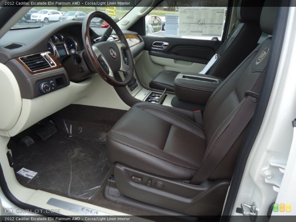Cocoa/Light Linen Interior Photo for the 2012 Cadillac Escalade ESV Platinum AWD #60683024