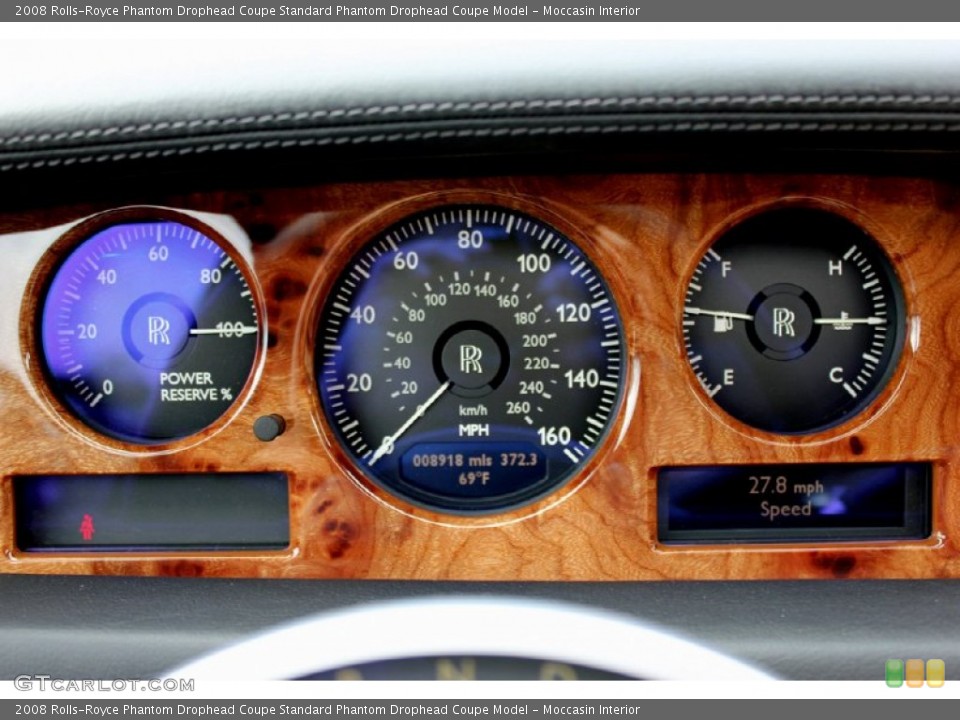 Moccasin Interior Gauges for the 2008 Rolls-Royce Phantom Drophead Coupe  #60691727