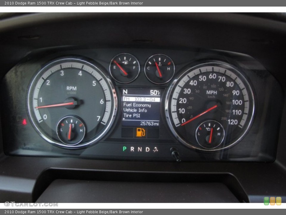 Light Pebble Beige/Bark Brown Interior Gauges for the 2010 Dodge Ram 1500 TRX Crew Cab #60701026