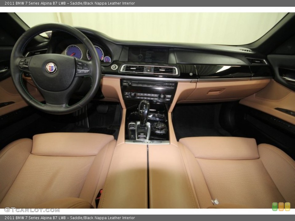 Saddle/Black Nappa Leather Interior Dashboard for the 2011 BMW 7 Series Alpina B7 LWB #60711835
