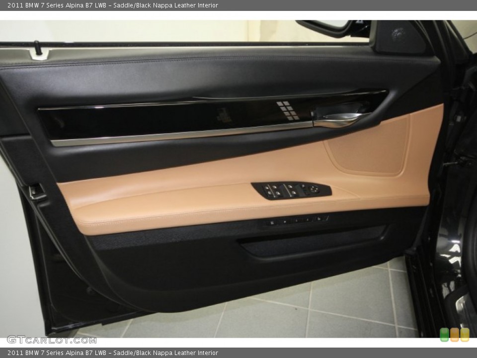Saddle/Black Nappa Leather Interior Door Panel for the 2011 BMW 7 Series Alpina B7 LWB #60711937