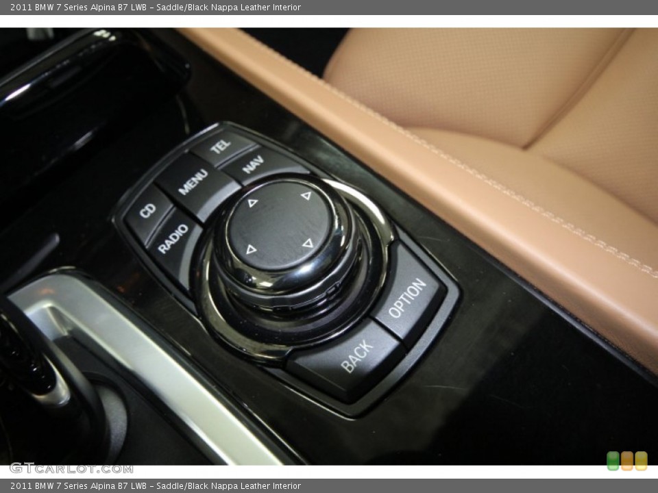 Saddle/Black Nappa Leather Interior Controls for the 2011 BMW 7 Series Alpina B7 LWB #60712012
