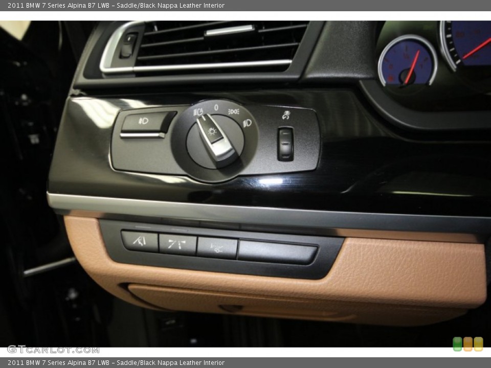 Saddle/Black Nappa Leather Interior Controls for the 2011 BMW 7 Series Alpina B7 LWB #60712057