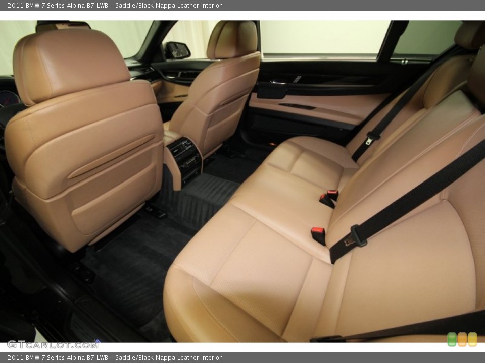Saddle/Black Nappa Leather Interior Rear Seat for the 2011 BMW 7 Series Alpina B7 LWB #60712075