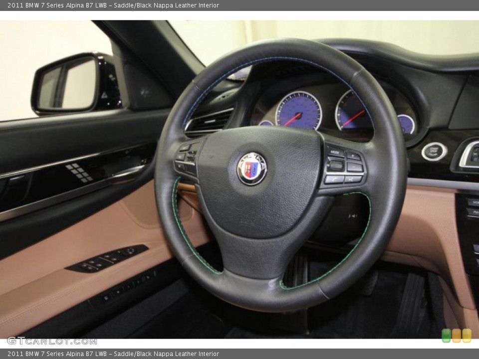 Saddle/Black Nappa Leather Interior Steering Wheel for the 2011 BMW 7 Series Alpina B7 LWB #60712099