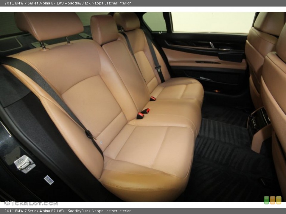Saddle/Black Nappa Leather Interior Rear Seat for the 2011 BMW 7 Series Alpina B7 LWB #60712180