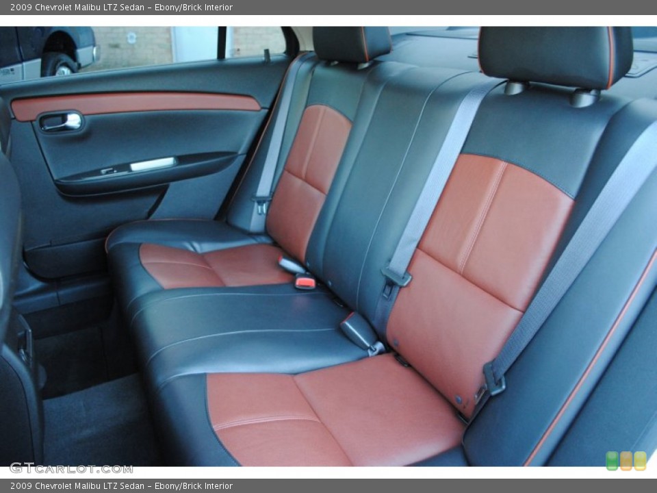 Ebony/Brick Interior Rear Seat for the 2009 Chevrolet Malibu LTZ Sedan #60715630