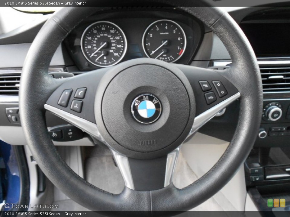 Gray Interior Steering Wheel for the 2010 BMW 5 Series 535i Sedan #60717931