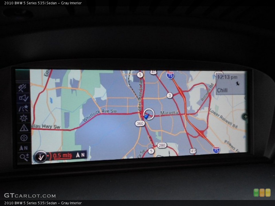 Gray Interior Navigation for the 2010 BMW 5 Series 535i Sedan #60717998