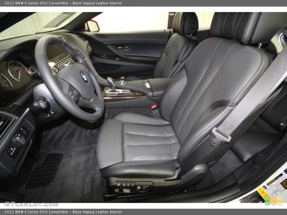 Black Nappa Leather Interior Photo for the 2012 BMW 6 Series 650i Convertible #60719308