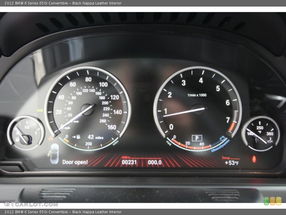 Black Nappa Leather Interior Gauges for the 2012 BMW 6 Series 650i Convertible #60719659