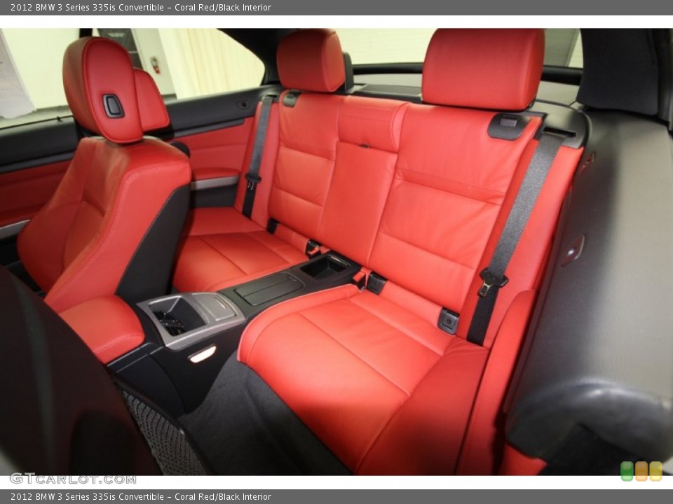 Coral Red/Black Interior Rear Seat for the 2012 BMW 3 Series 335is Convertible #60721120