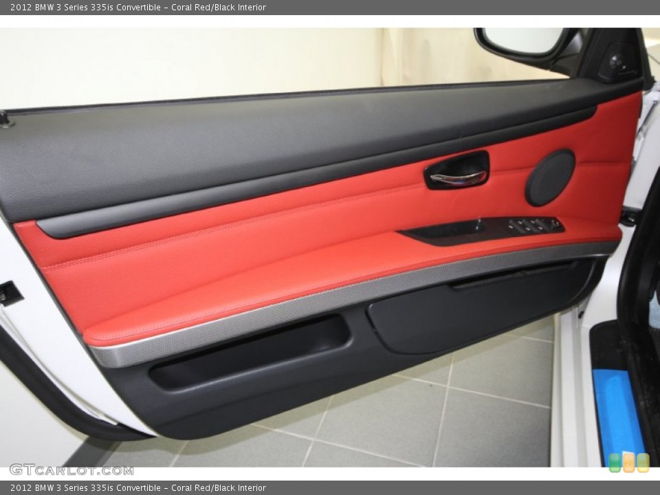 Coral Red/Black Interior Door Panel for the 2012 BMW 3 Series 335is Convertible #60721126