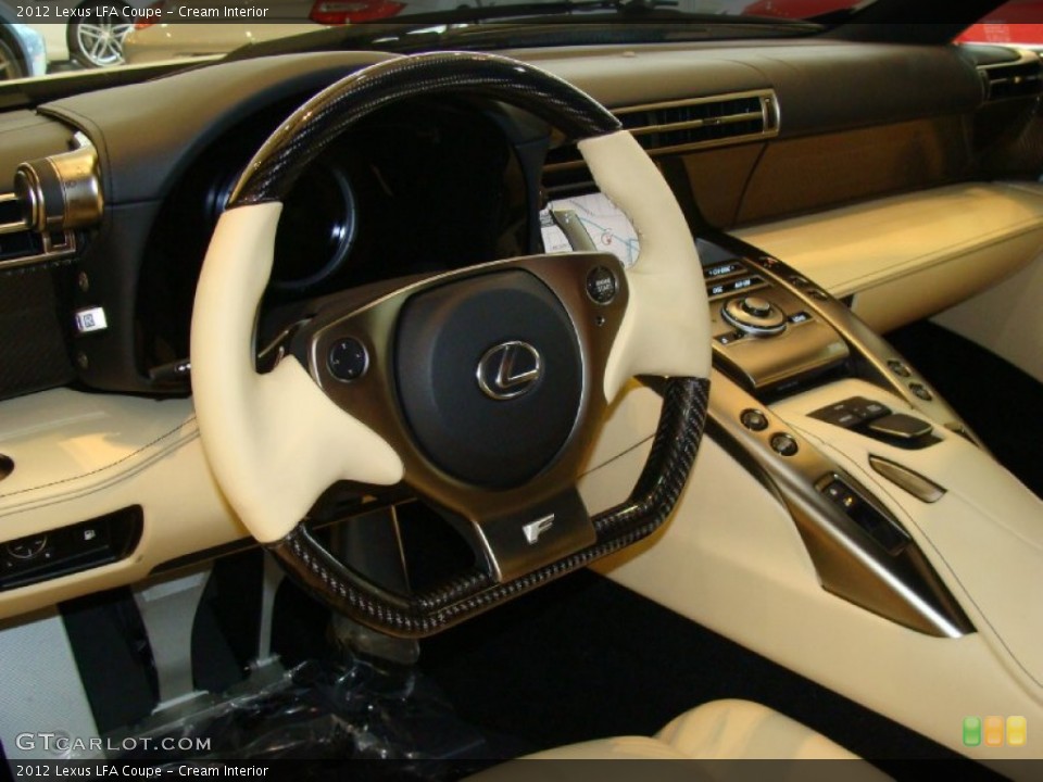 Cream Interior Steering Wheel For The 2012 Lexus Lfa Coupe