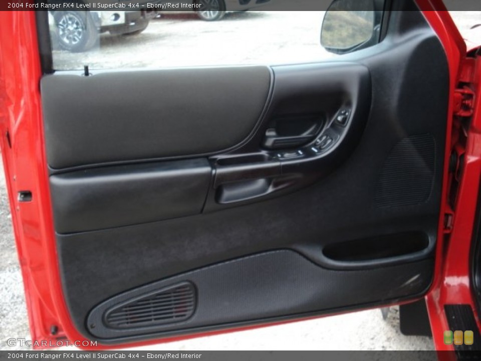 Ebony/Red Interior Door Panel for the 2004 Ford Ranger FX4 Level II SuperCab 4x4 #60725349
