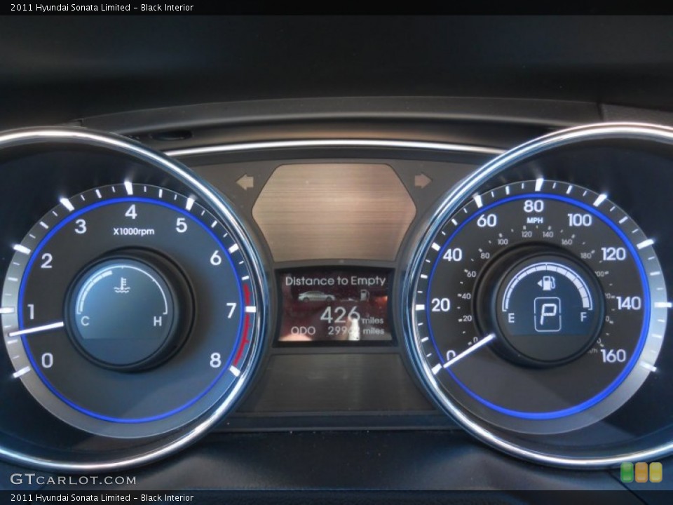 Black Interior Gauges for the 2011 Hyundai Sonata Limited #60731681