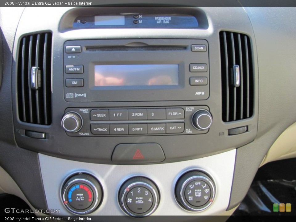 Beige Interior Controls for the 2008 Hyundai Elantra GLS Sedan #60736019