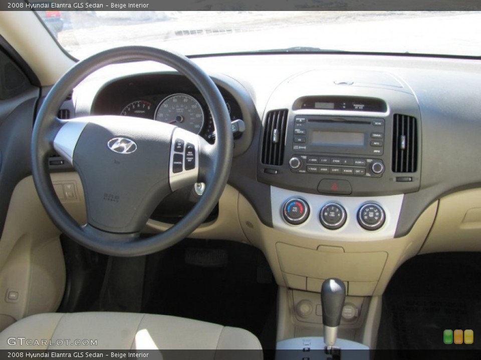 Beige Interior Dashboard for the 2008 Hyundai Elantra GLS Sedan #60736057