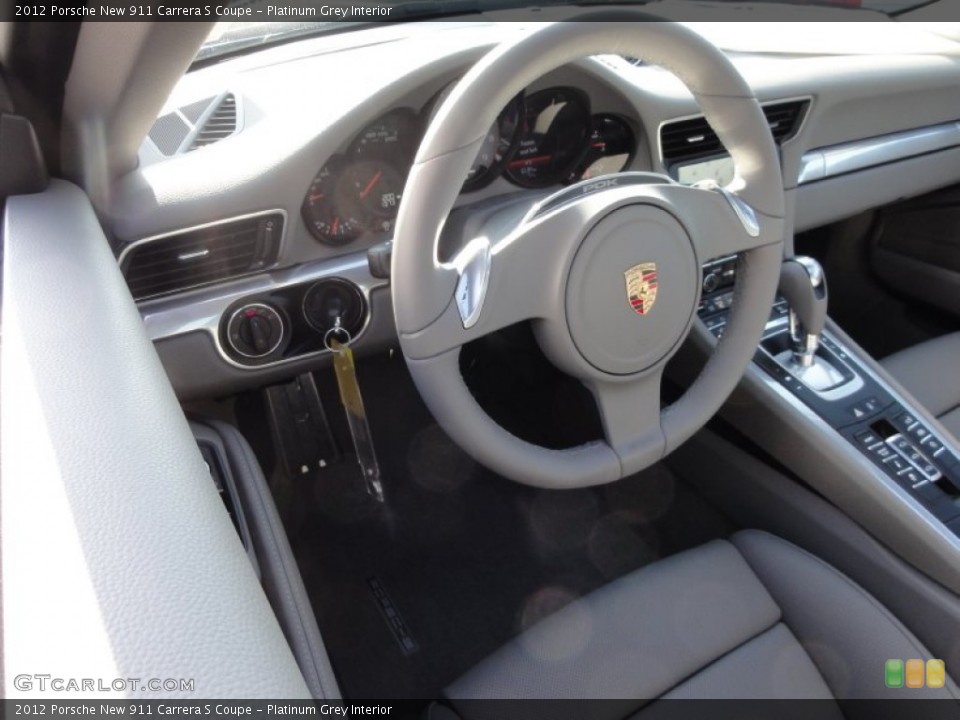 Platinum Grey Interior Steering Wheel for the 2012 Porsche New 911 Carrera S Coupe #60738010