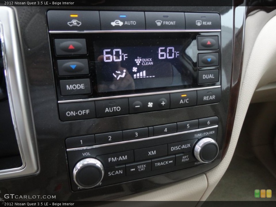 Beige Interior Controls for the 2012 Nissan Quest 3.5 LE #60742562