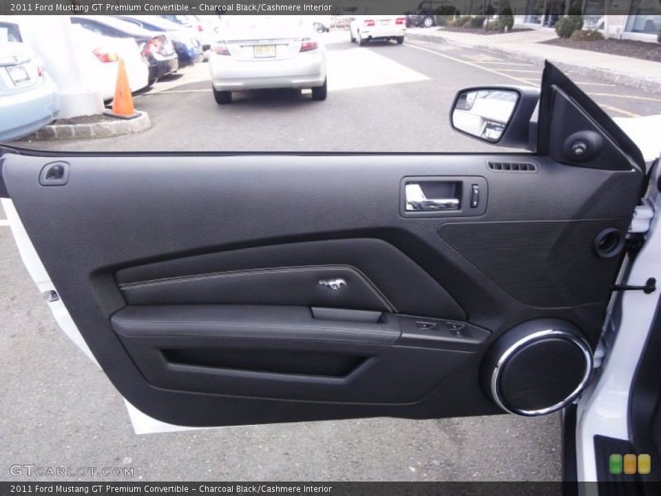 Charcoal Black/Cashmere Interior Door Panel for the 2011 Ford Mustang GT Premium Convertible #60747068