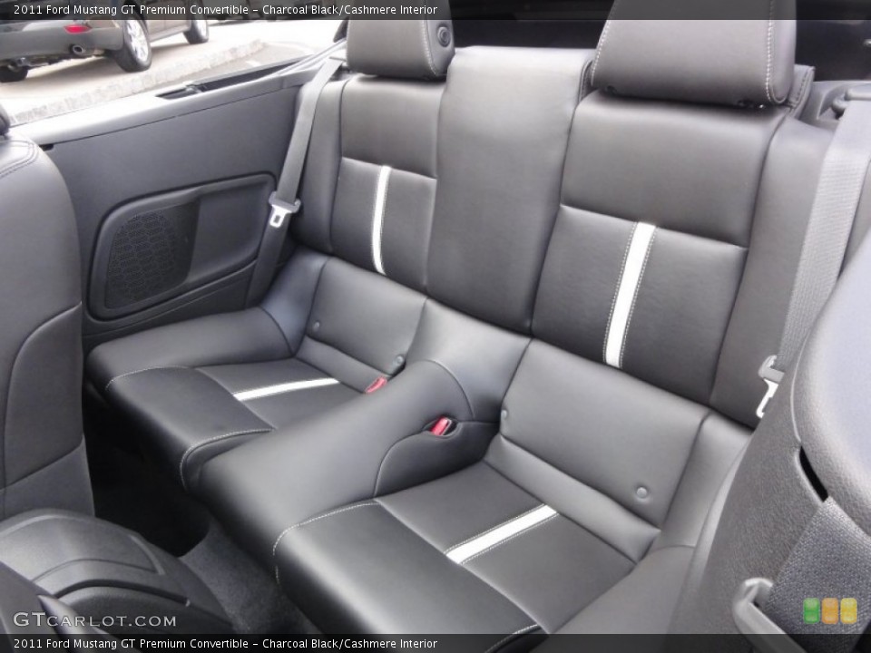 Charcoal Black/Cashmere Interior Rear Seat for the 2011 Ford Mustang GT Premium Convertible #60747173