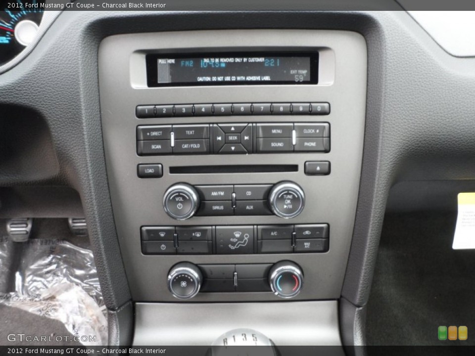 Charcoal Black Interior Controls for the 2012 Ford Mustang GT Coupe #60751644