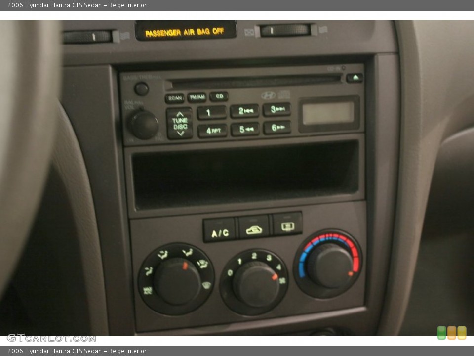 Beige Interior Controls for the 2006 Hyundai Elantra GLS Sedan #60760634