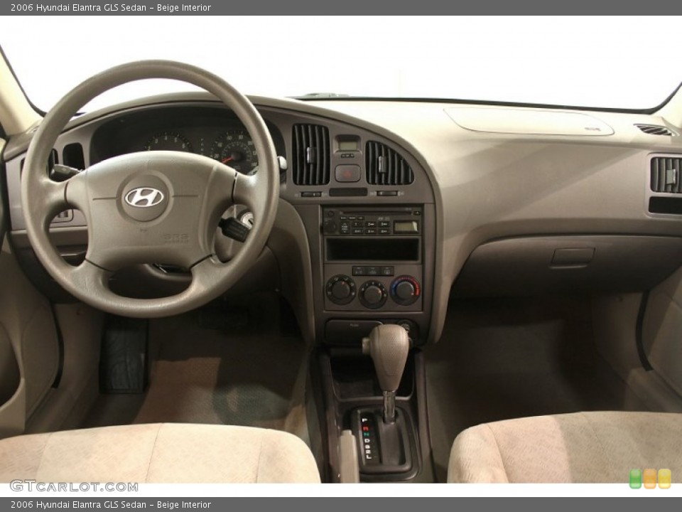 Beige Interior Dashboard for the 2006 Hyundai Elantra GLS Sedan #60760688
