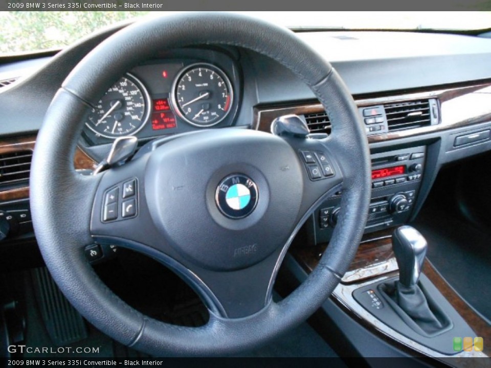 Black Interior Steering Wheel for the 2009 BMW 3 Series 335i Convertible #60765968