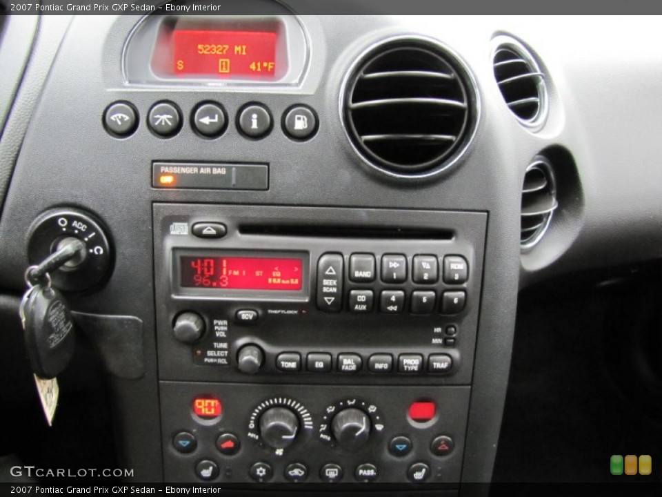 Ebony Interior Controls for the 2007 Pontiac Grand Prix GXP Sedan #60768928