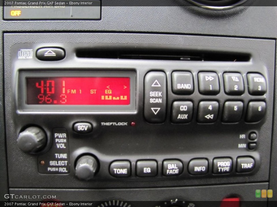 Ebony Interior Controls for the 2007 Pontiac Grand Prix GXP Sedan #60768938