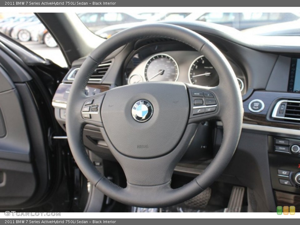 Black Interior Steering Wheel for the 2011 BMW 7 Series ActiveHybrid 750Li Sedan #60773144
