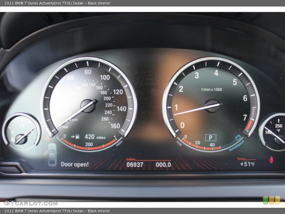 Black Interior Gauges for the 2011 BMW 7 Series ActiveHybrid 750Li Sedan #60773174
