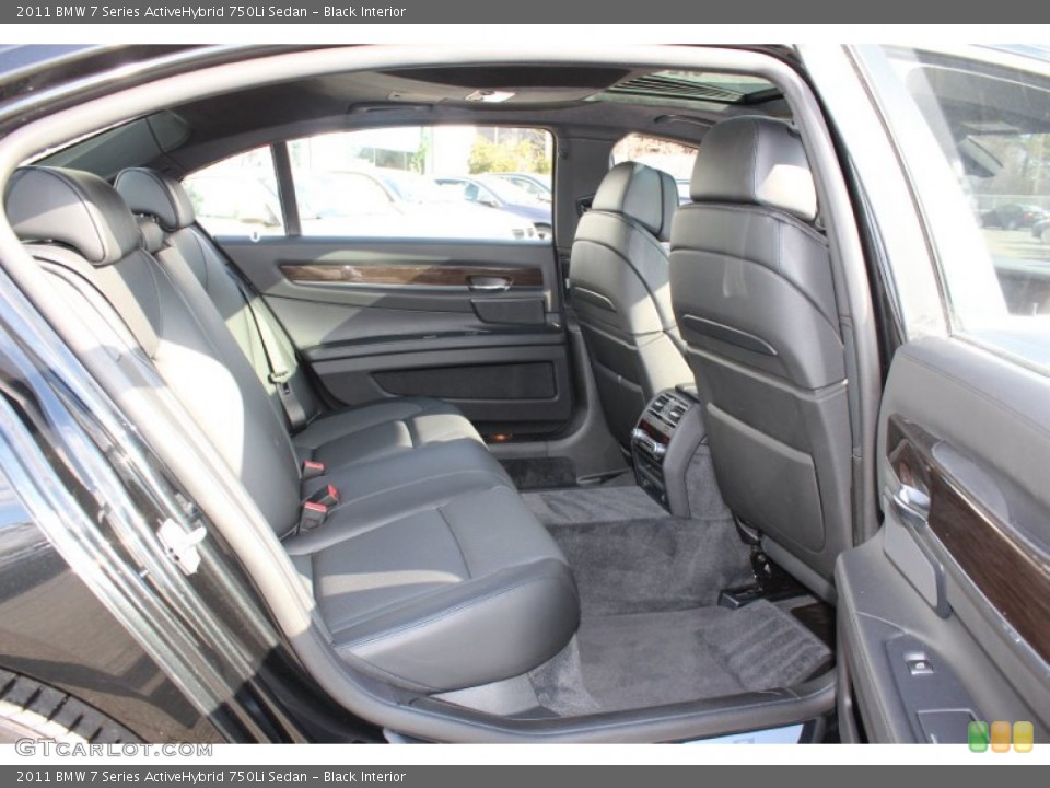 Black Interior Rear Seat for the 2011 BMW 7 Series ActiveHybrid 750Li Sedan #60773252