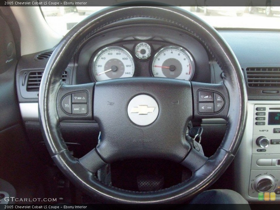 Ebony Interior Steering Wheel for the 2005 Chevrolet Cobalt LS Coupe #60773366