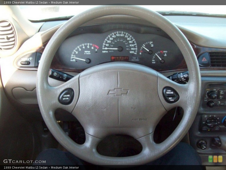 Medium Oak Interior Steering Wheel for the 1999 Chevrolet Malibu LS Sedan #60773849