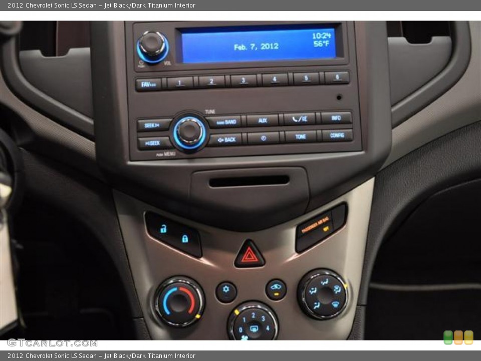 Jet Black/Dark Titanium Interior Controls for the 2012 Chevrolet Sonic LS Sedan #60774899