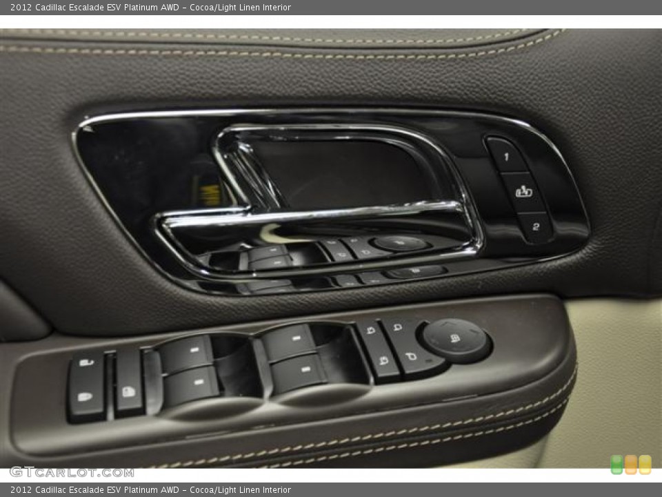 Cocoa/Light Linen Interior Controls for the 2012 Cadillac Escalade ESV Platinum AWD #60775070