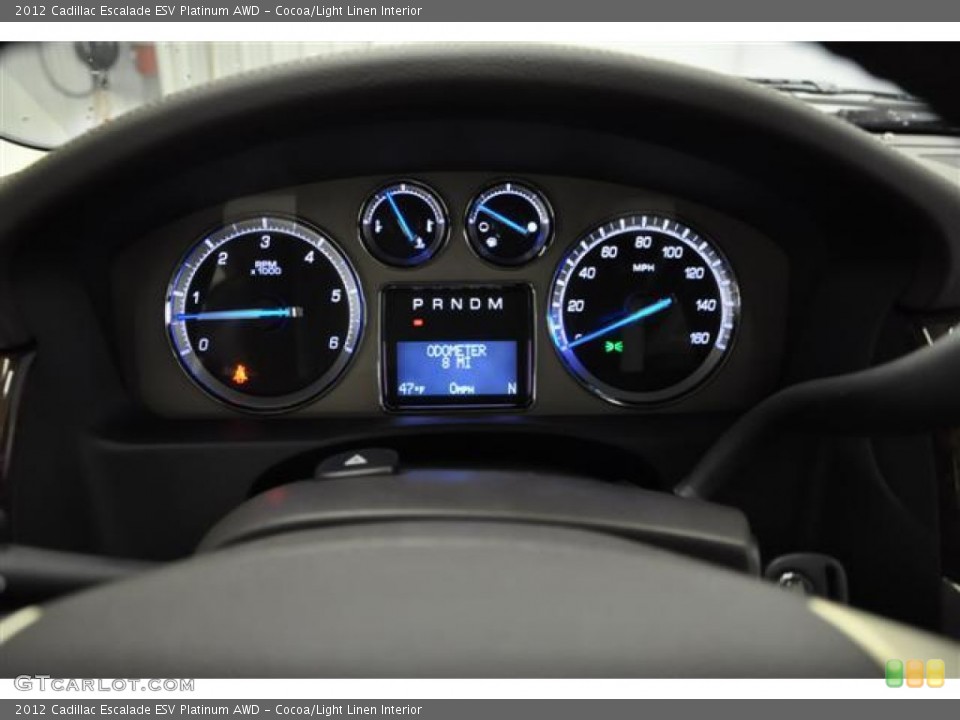 Cocoa/Light Linen Interior Gauges for the 2012 Cadillac Escalade ESV Platinum AWD #60775187