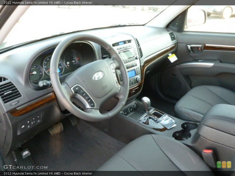Cocoa Black Interior Photo for the 2012 Hyundai Santa Fe Limited V6 AWD #60783596