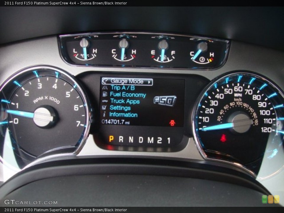 Sienna Brown/Black Interior Gauges for the 2011 Ford F150 Platinum SuperCrew 4x4 #60791240
